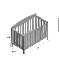 Wooden Baby Crib with Arched Headboard