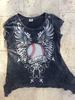 Womens Baseball Top SZ close bling