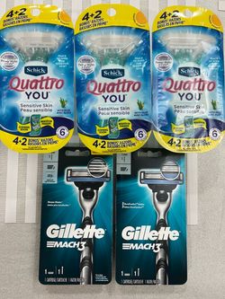Schick Quattro You & Gillette Mach3 Razor Bundle
