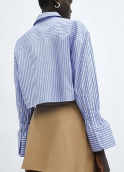 Mango Cropped Button Down Shirt 