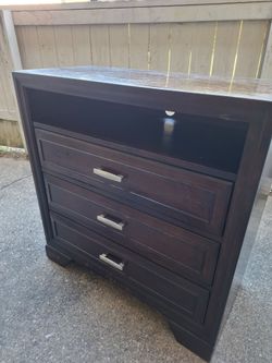 Brown Jacob Media Chest W/ Wire Outlet