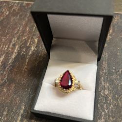 14K Ruby and Diamond Ring