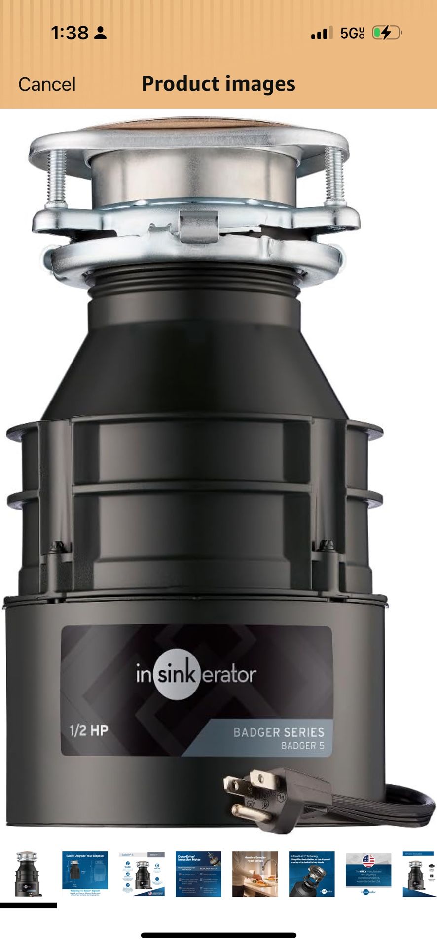 NEW InSinkErator Badger 5 Garbage Disposal