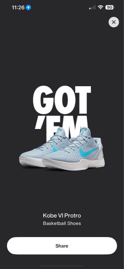 Kobe 6 Protro Catlin Clark light amory Blue size 10