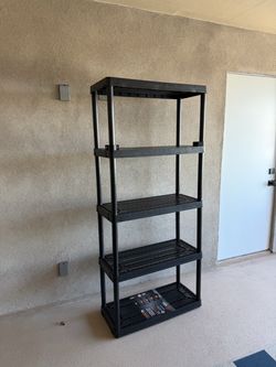 5-Tier Black Plastic Storage Shelving Unit
