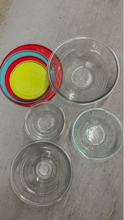 Kitchen Dinnerware Lot - 20+ Plates, Cups, Oval Platter & Pyrex Set