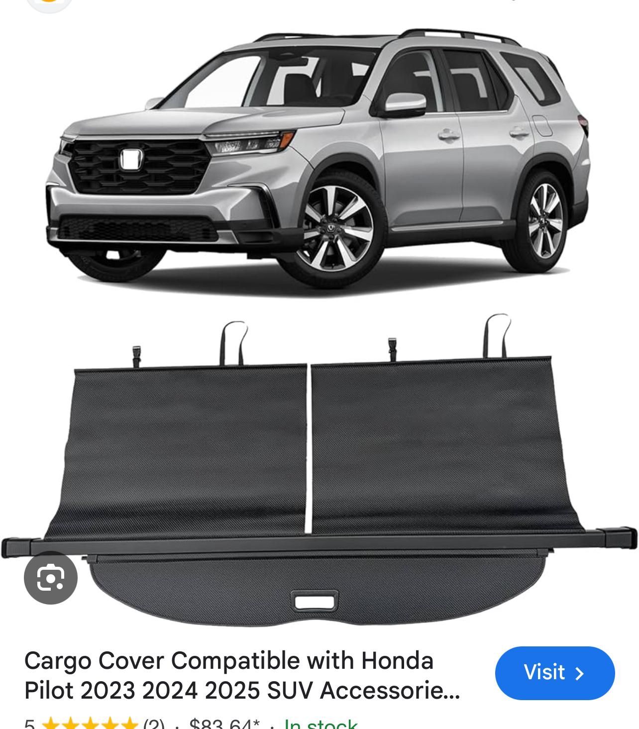 2025 Honda Pilot Trunk Cover