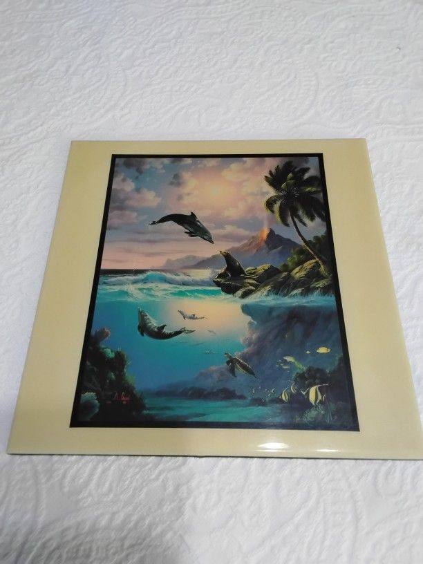 12×12" Square Wall Tile. Sea Life