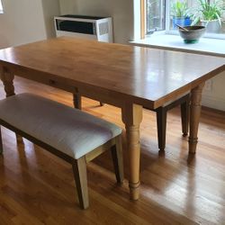 Farm Dining Room Table With Benches
