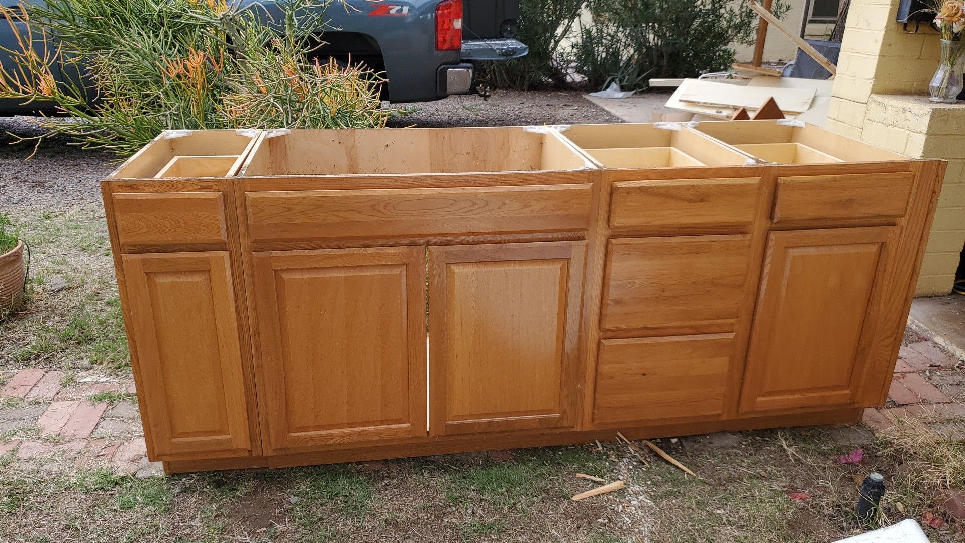 Solid Oak Cabinets....5 drawers..