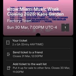 selling 2 elrow tickets 