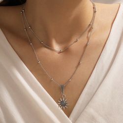 ONE LEFT Gorgeous NEW Sunflower Charm Layered Women’s Fashion Jewelry Necklace