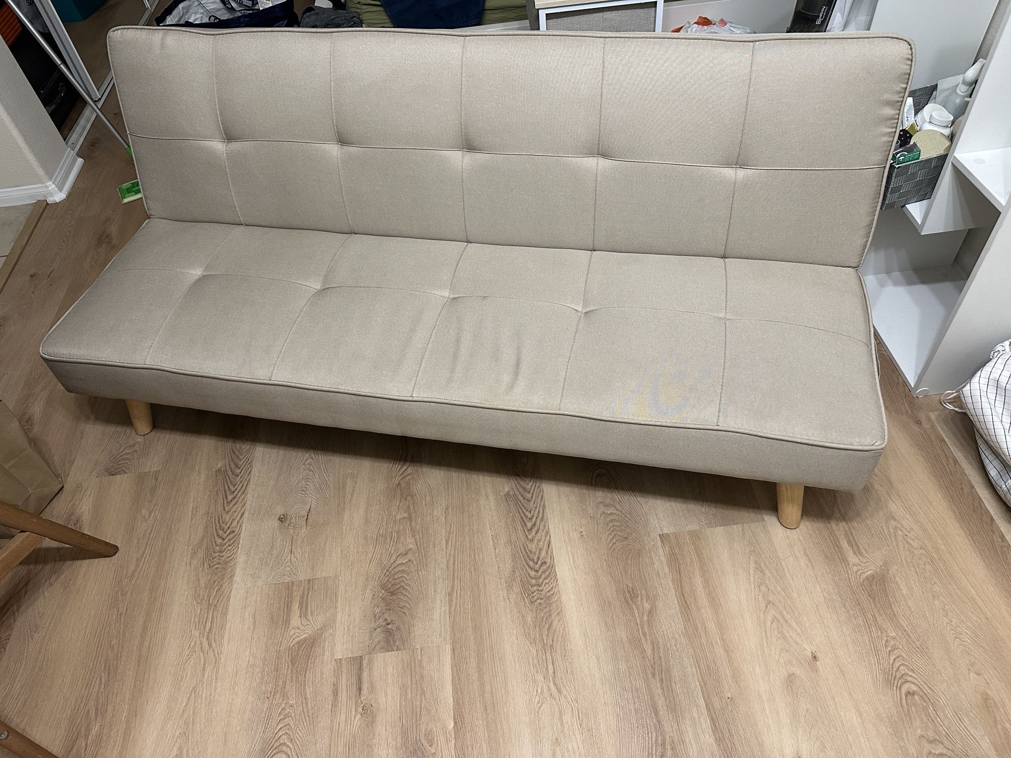 Beige Convertible Futon