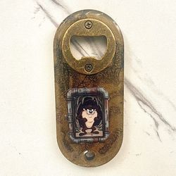 Tasmanian Devil Taz Bottle Opener Handmade Resin Looney Tunes Wall Mount