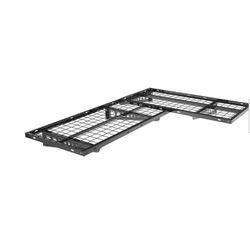 WRC24B 24 in. x 48 in. Black Heavy Duty Steel Garage Corner Wall Shelf with Brackets