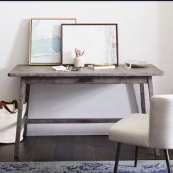 PB Mateo Light Grey Wood Desk