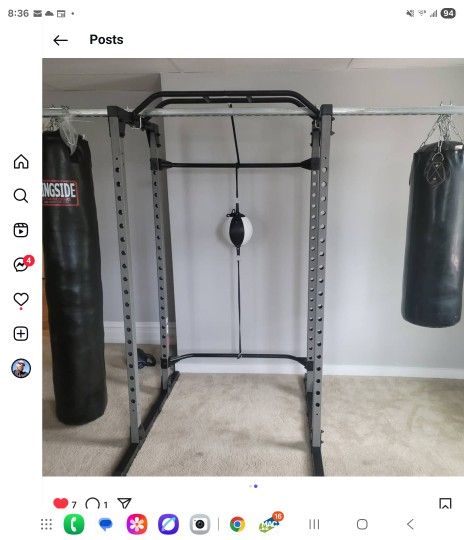 Reality Fitness Cage With Muay Thai And 70lb Heavy Punching Bag And Bench