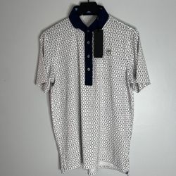 Greyson Feathers Golf Performance Polo Shirt Mens Small Arctic White NWT