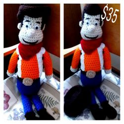 Crocheted Woody from toy story