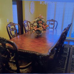 Estate Sale: Luxury, High-End, Dining Room Set, Table, Eight Chairs and Hutch
