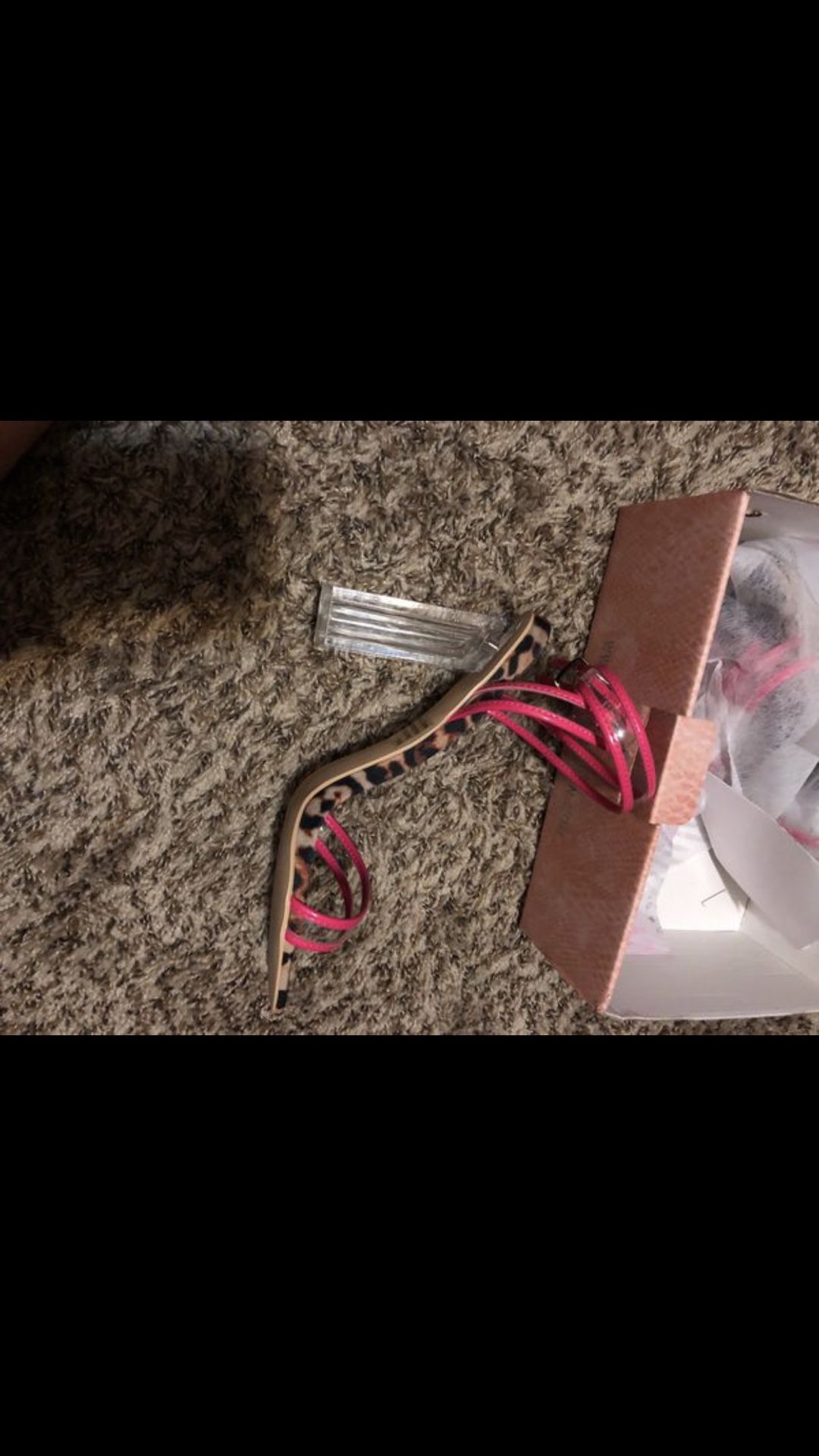 Cheetah pink clear heels