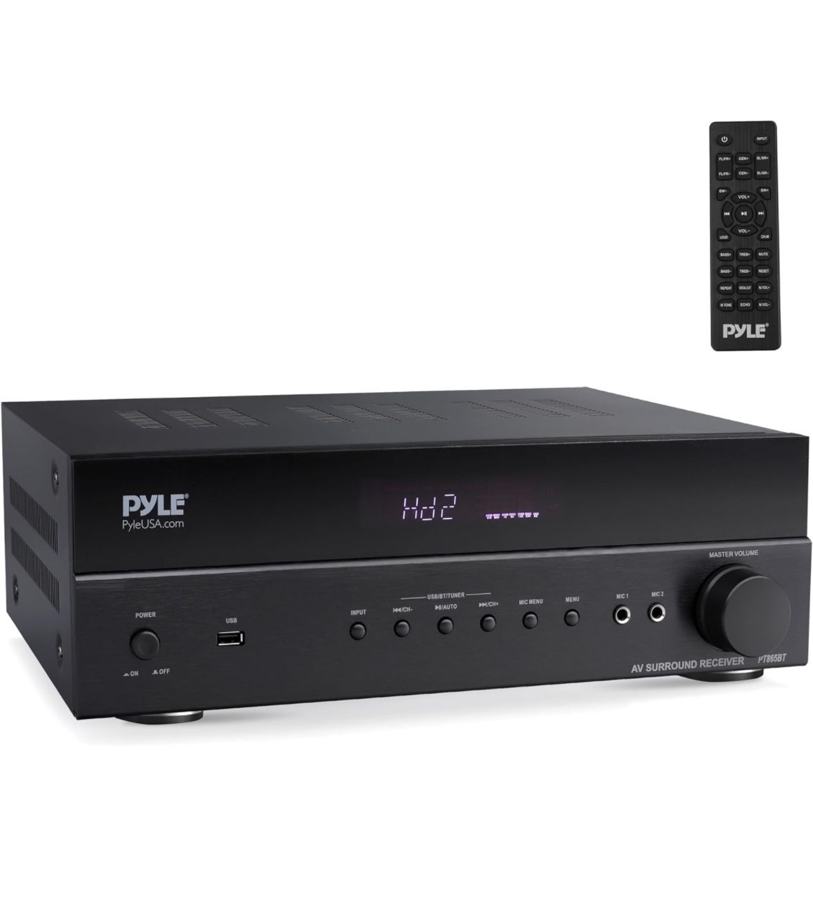 Pyle 5.2 Channel Hi-Fi Home Theater Receiver - 1000W MAX Wireless BT Surround Sound Stereo Amplifier System with 4k Ultra HD Support, MP3/USB/DAC/FM R