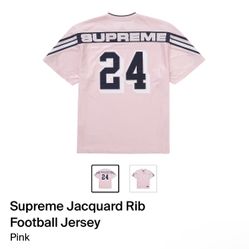 Supreme Jacquard Rib Football Jersey Pink Size M