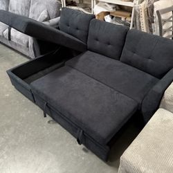New! Dark blue sectional sofa with pull-out bed, sectional, sofa, couch, Sofabed, sleeper Sofa, Reversible sectional Sofa, Couch, L-Shaped Sofa, Sofab