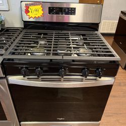 New Whirlpool 5 Burner Gas Range with Frozen Bake