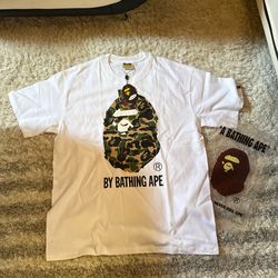BAPE white and green baby milo tee