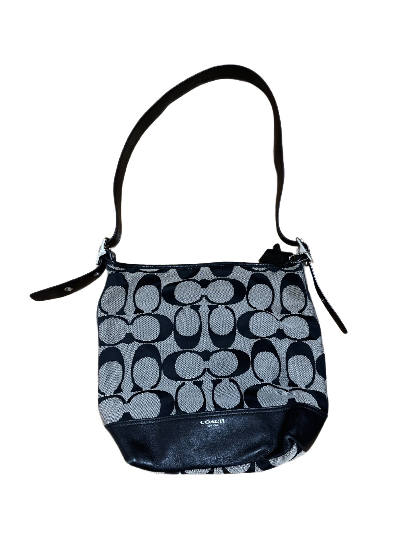 Coach Legacy Signature C Duffle Hobo Bag Tote Purse Black logo shoulder bag