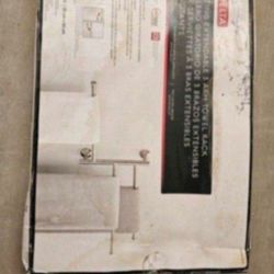 Delta Extensions Pivoting Extendable 3-Arm Wall Mount Towel Bar Bath Hardware Accessory in Brushed N