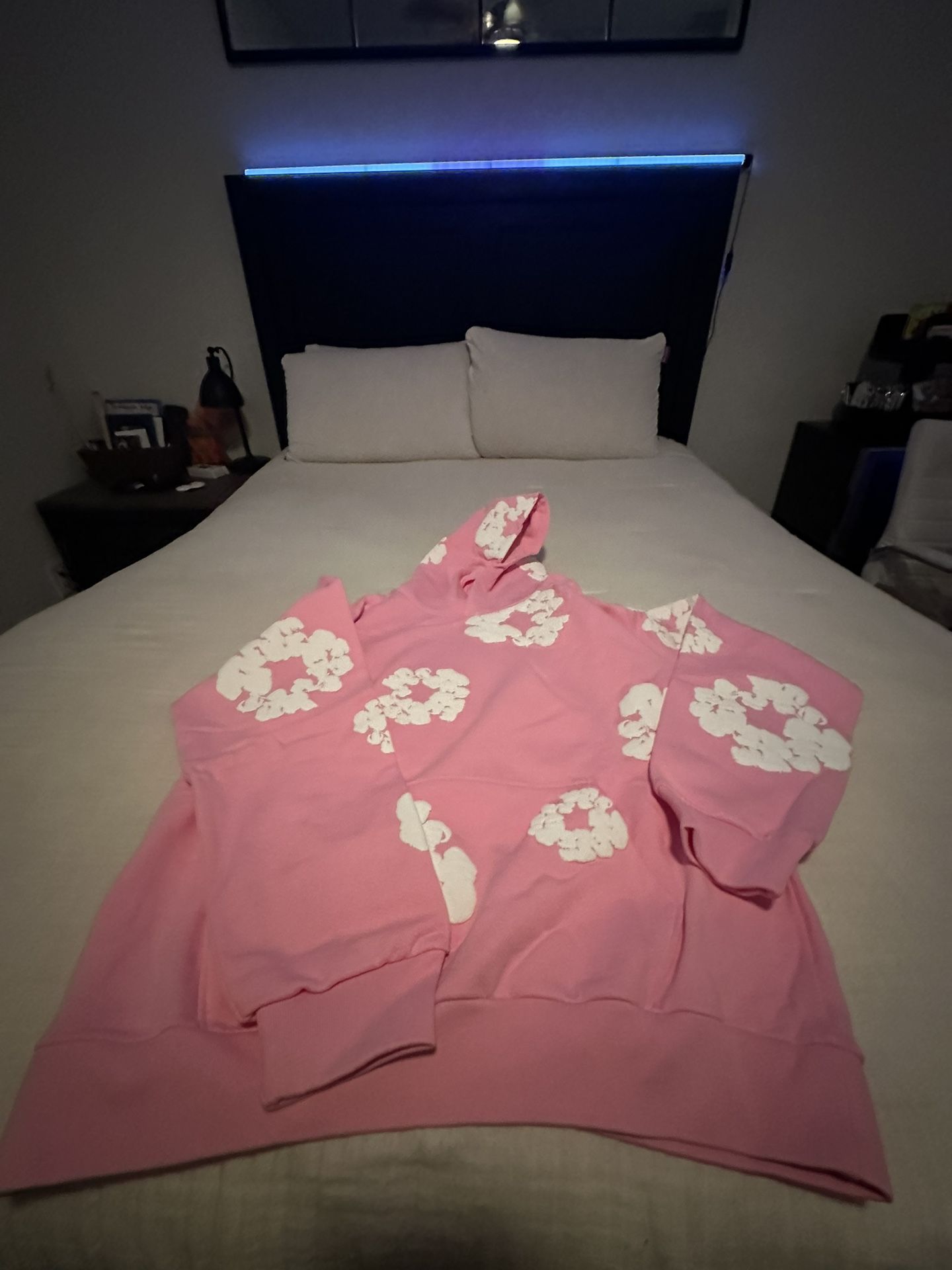 pink denim tear