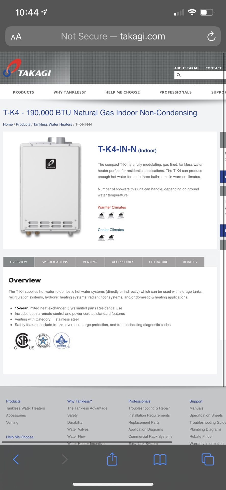 Takagi Indoor NG Tankless Water Heater for Sale in Yuba City, CA - OfferUp