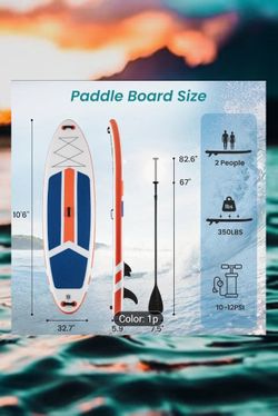 New In Box Inflatable Paddleboard Sup Paddle Board Kayak Surf Board 