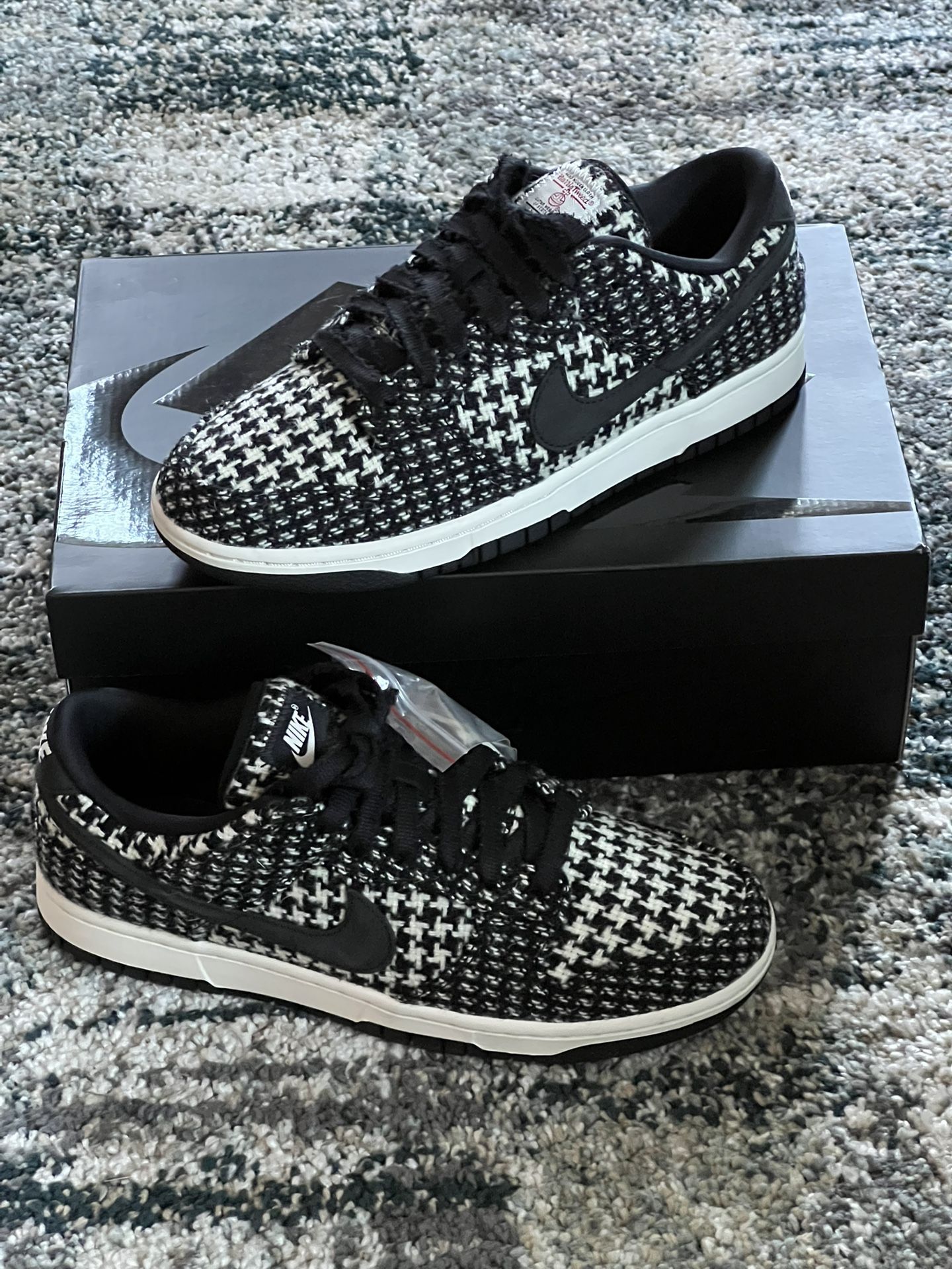 Nike Dunk Low x Harris Tweed White Black. Size 9 Men