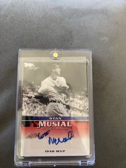 Stan Musial Autographed baseball card