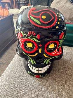 Large Ceramic Sugar Skull Cookie/Candy Jar