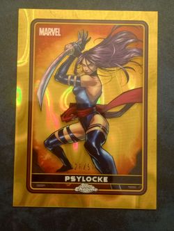 2025 TOPPS CHROME DEADPOOL GOLD LAVA REFRACTOR 28/50 PSYLOCKE MARVEL