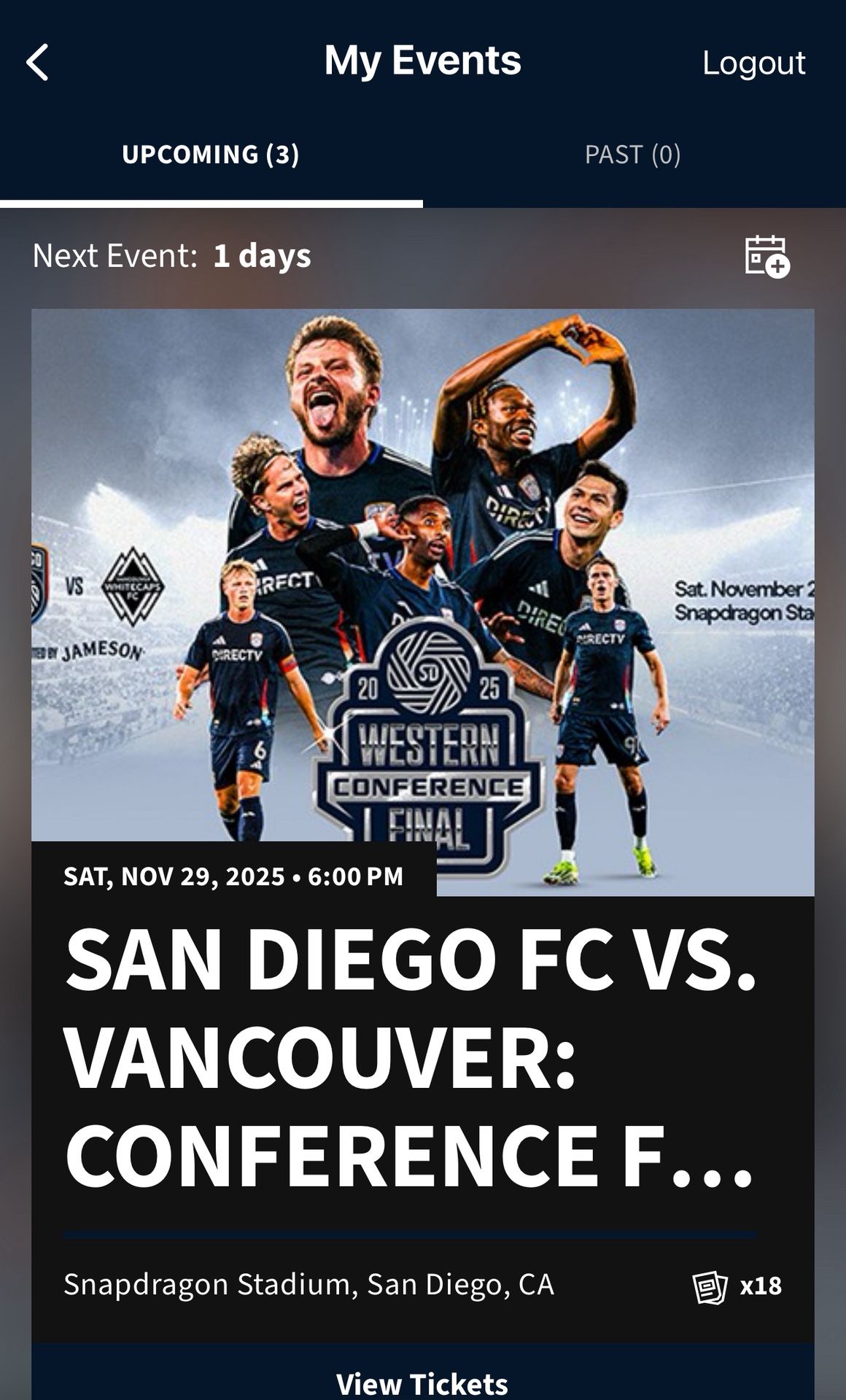 SDFC Conference Finals - Saturday, Nov 29 @ 6pm