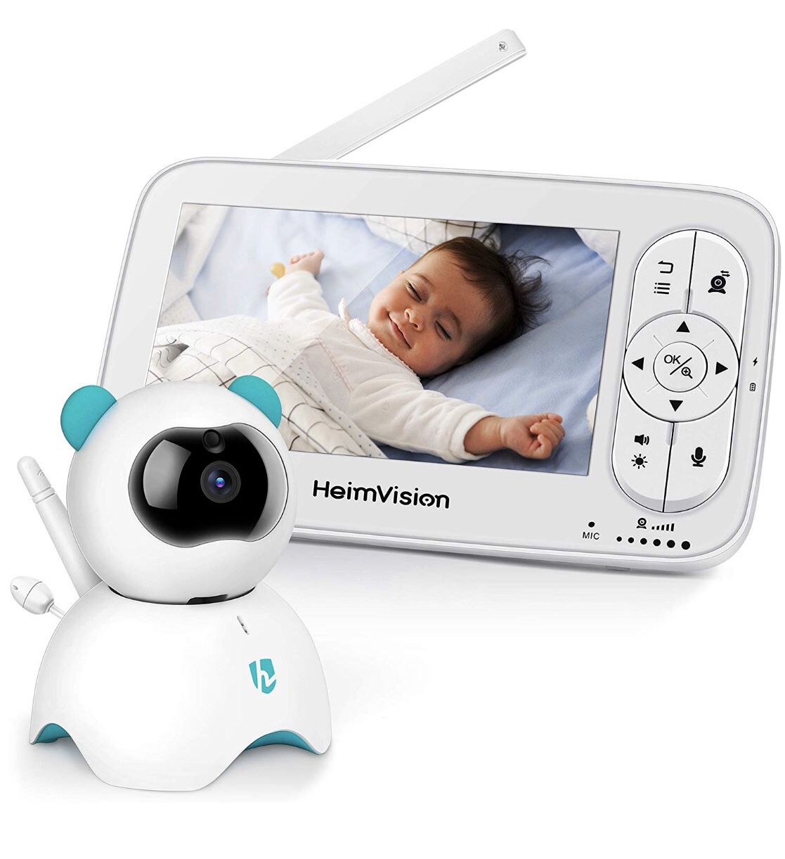 HM136 Video Baby Monitor, 5" LCD Display, 720P HD, Two-Way Audio, Temperature & Sound Alarm, Security Camera with 110° Wide Angle, Night Vision, Up t