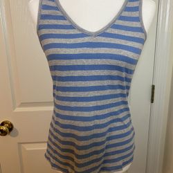 Old Navy Blue And Gray Striped Sleeveless Tank Women’s Size 0
