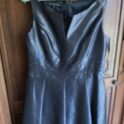 Size 14 Satin Silver Cocktail Dress