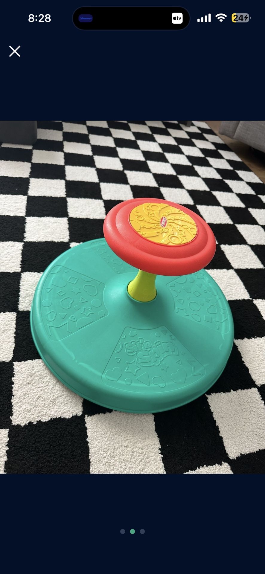 Lightly Used Playskool Sit ‘n Spin Classic Spinning Activity Toy for Toddlers Ages Over 18 Months (Amazon Exclusive)