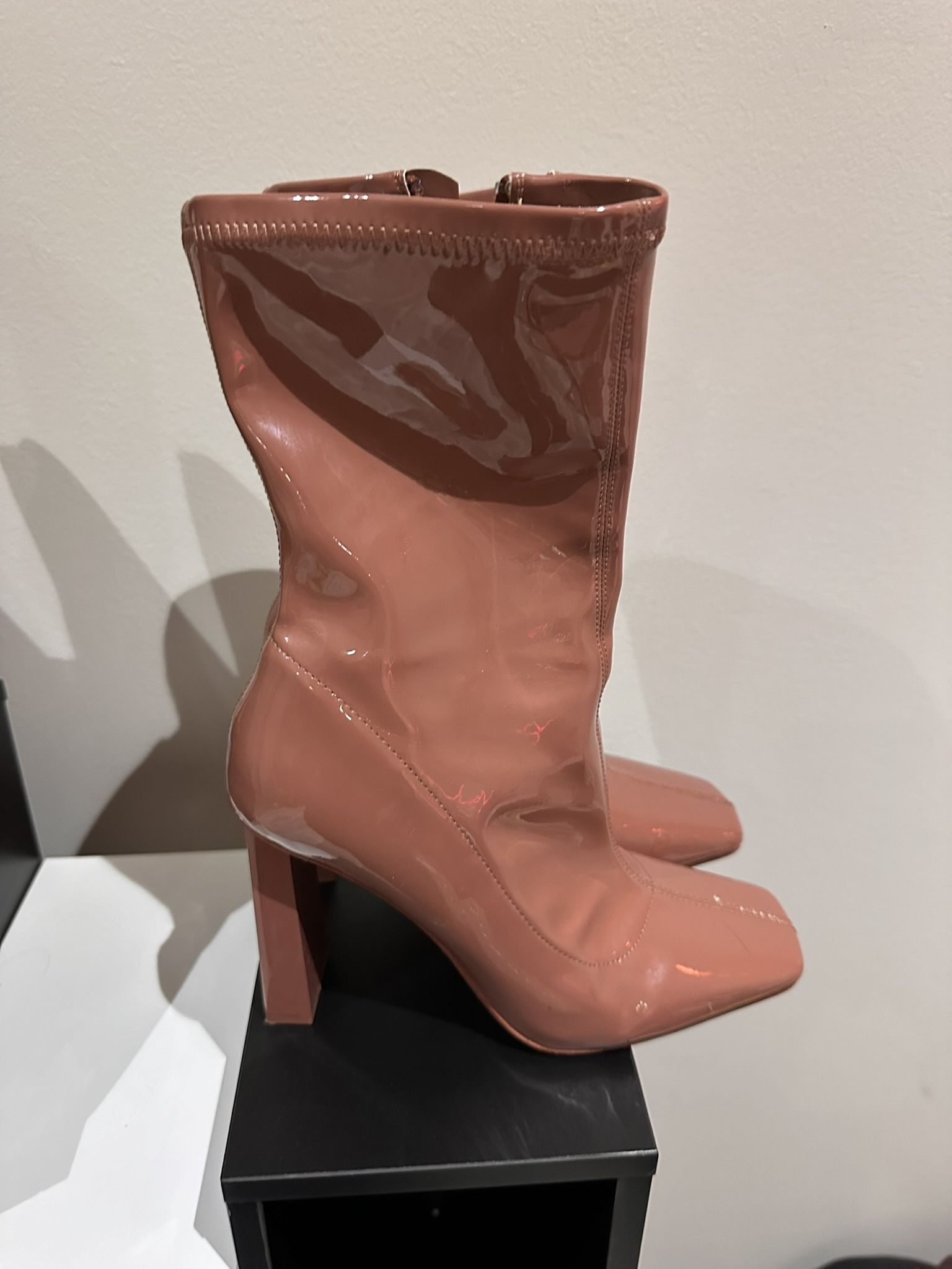 Nude Aldo Heeled Boots Size 8