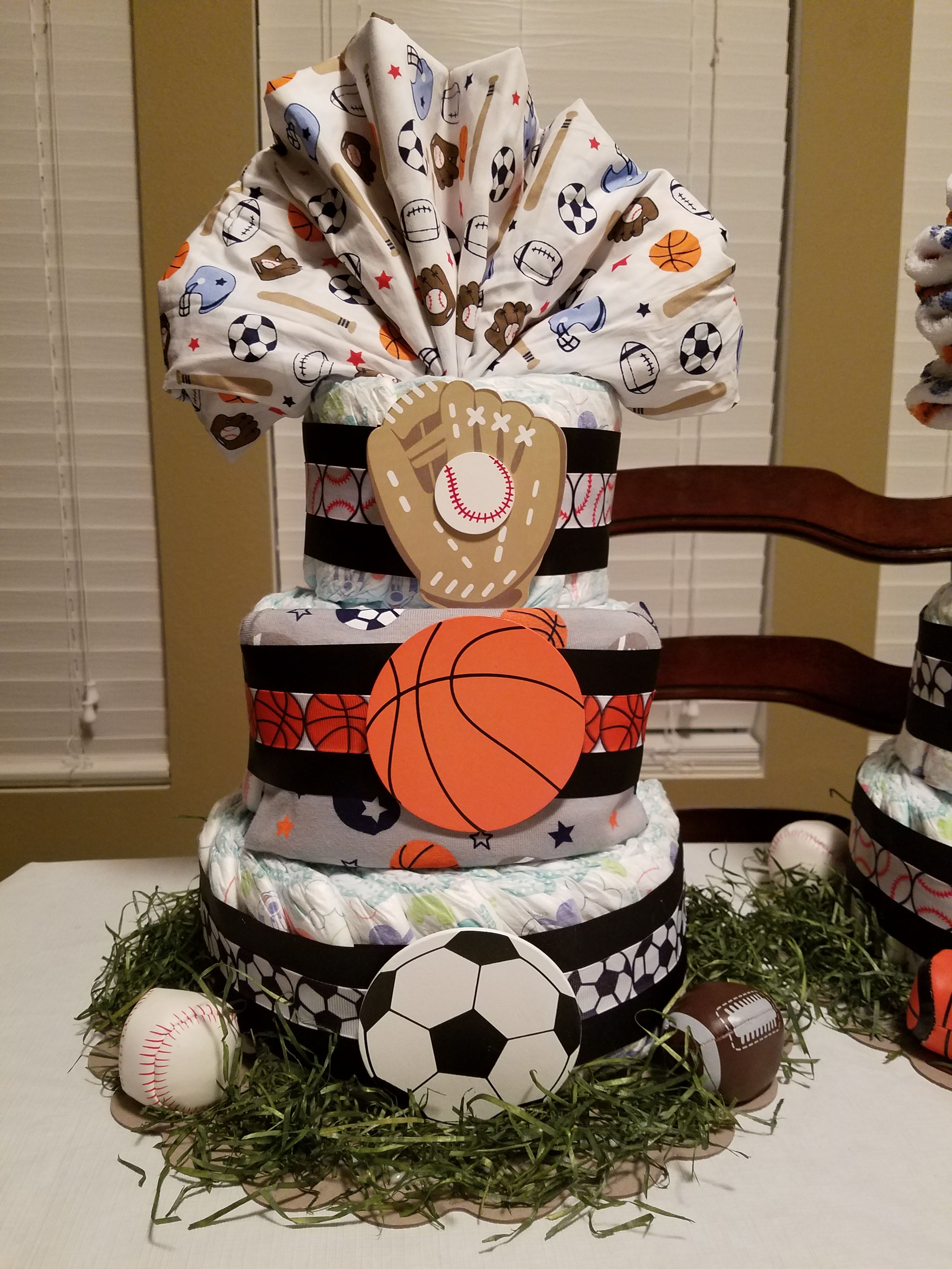 Sports Diaper Cakes baby shower decorations for Sale in Richland