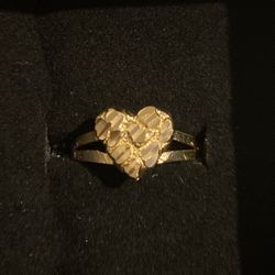 10k Gold Nugget Heart