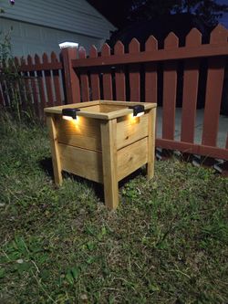 Cedar Planter Boxes With Modern Accent Lights