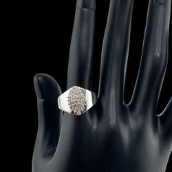 14k White Gold With Natural Diamond Ring