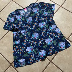 Woman’s Scrubs Top Fangtastic Size XL Like New